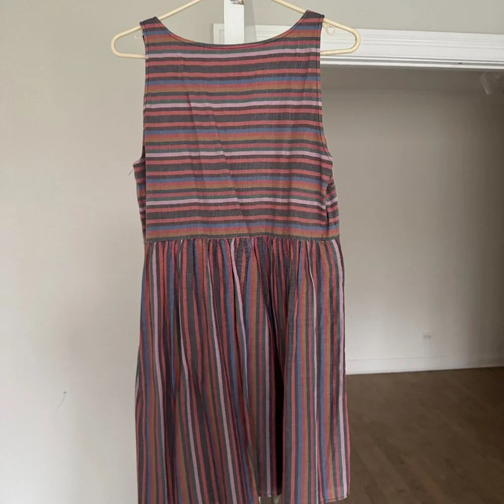 Madewell Colorful Striped Short Dress- M - Picture 3 of 4